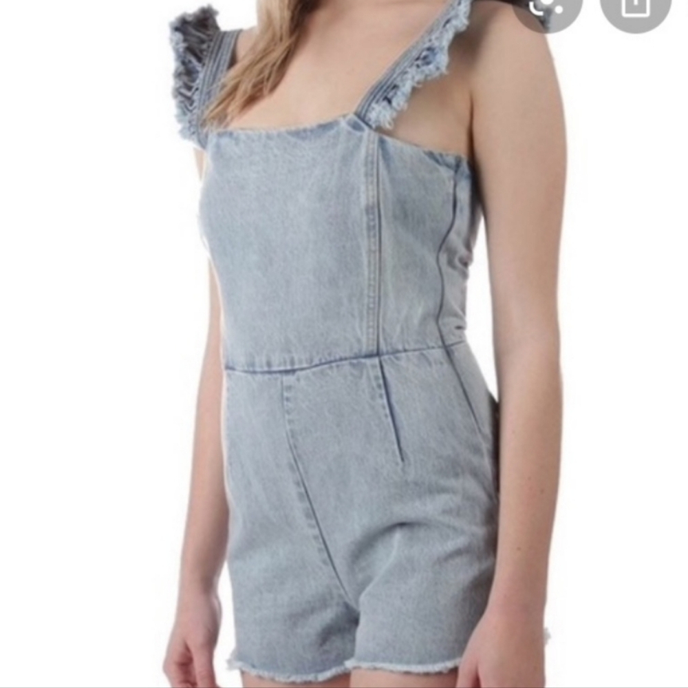 Honey Punch Denim Overalls Small